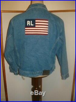Polo Ralph Lauren RL Denim Flag Jean Jacket mens Size XL vintage Patriotic USA