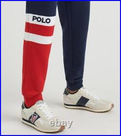 Polo Ralph Lauren Retro Colorblocked America Flag Shield Patch Jogger Sweatpants