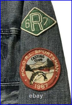 Polo Ralph Lauren Sportsman Henderson Denim Jean Jacket American Flag USA XL