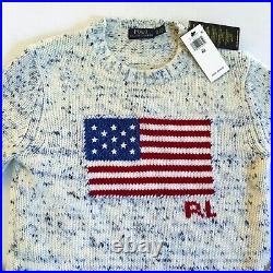 Polo Ralph Lauren Sweater American Flag USA Wool Women's XS NEW $298 NWT