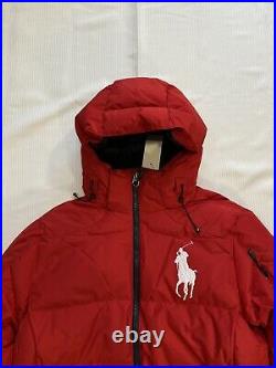 Polo Ralph Lauren Tyrol Big Pony Hooded Down Fill Puffer Jacket Red NWT Mens L