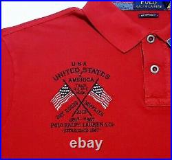 Polo Ralph Lauren USA AMERICAN Mens Size XL Embroidered Red Polo Shirt $198