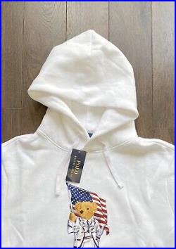 Polo Ralph Lauren USA American Flag Bear Hoodie Sweatshirt Sweater NWT Men's XXL