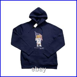 Polo Ralph Lauren USA American Flag Bear Hoodie Sweatshirt Sweater NWT Mens M