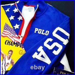 Polo Ralph Lauren USA American Flag Champion Chariots Half Zip Sweater Pullover
