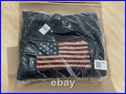 Polo Ralph Lauren USA American Flag Knit Navy Hooded Sweater Large L Hoodie