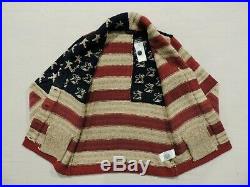 Polo Ralph Lauren USA American US Flag Button Down Cardigan Sweater Jacket M L