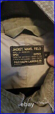 Polo Ralph Lauren USA Flag American Military Field Army Jacket M