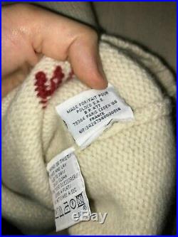 Polo Ralph Lauren USA Flag Big Logo Sweater Crewneck Wool Men Knit American L
