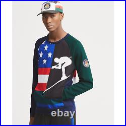 Polo Ralph Lauren USA Flag Cookie Ski 92 Skier Downhill Sweatshirt Sweater CP 93