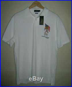Polo Ralph Lauren USA Polo Teddy Bear shirt American US flag mens XLT, MSRP $148