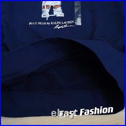 Polo Ralph Lauren USA US American Flag Bear ECOFAST Fleece Hoodie Sweatshirt