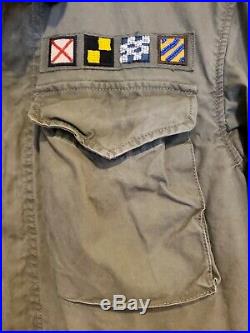 Polo Ralph Lauren USA US RL Flag American Military Army Canvas Jacket Mens