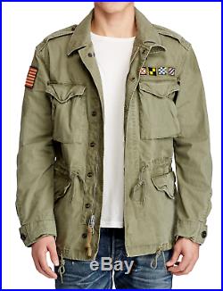 Polo Ralph Lauren USA US RL Flag American Military Field Army Canvas Jacket L XL