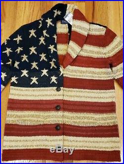 Polo Ralph Lauren Women's USA American Flag Cardigan Sweater Sz XS THESPOT917