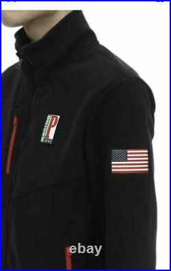 Polo Ralph Lauren men's P Racing 1992 Patch Black Fleece Jacket size Medium $298