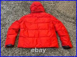 Polo Ralph Lauren red white big pony down feather hooded jacket coat L USA flag