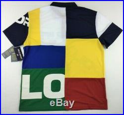 Polo Sport Ralph Lauren Men American U. S Flag Color Block Pique Polo Shirt M XL