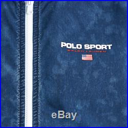 Polo Sport Ralph Lauren Vtg Washed Retro American Flag Windbreaker Dance Jacket
