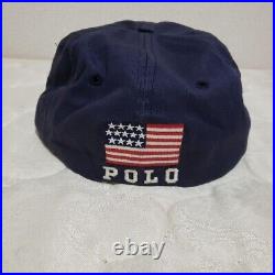 Polo Sport USA Ralph Lauren American Flag Cap Hat Vintage Navy Size M