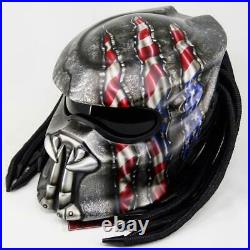 Predator DOT Approved American Flag Patriotic Motorcycle Helmet USA