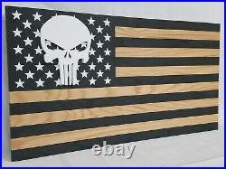 Punisher Skull American Flag Gun Concealment Cabinet Hidden Firearm Storage Safe