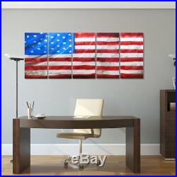 Pure Art American Flag USA Country Themed Metal Wall Art Decor