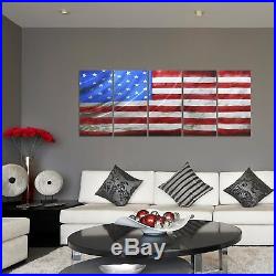 Pure Art American Flag USA Country Themed Metal Wall Art Decor