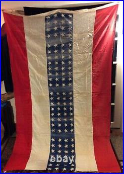 RARE GIANT Antique American Bunting USA Stars Vintage Cloth Fabric Flag Banner