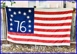 RARE HUGE 6'X10' USA13 STAR Bicentennial American 1776-1976 Flag 76 BENNINGTON