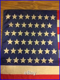 RARE SILK US USA Flag straight 45 Stars 1898 Spanish- American War Era 25x33 apr
