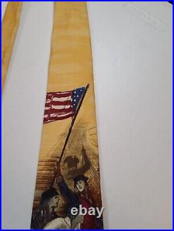 RARE VINTAGE USA POLO Ralph Lauren Silk Tie 1776 Revolutionary American Flag