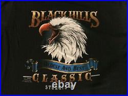 RARE Vtg 1986-88 3D Harley T-Shirt / XL / Signed / Eagle Flag / B. H. Sturgis