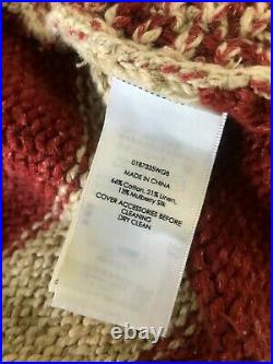 RL Denim & Supply USA Flag Patchwork Chunky Knit Fringe Cardigan Size XS/S
