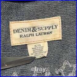Ralph Lauren Denim & Supply Denim Jacket Size XL Eagle USA American Flag