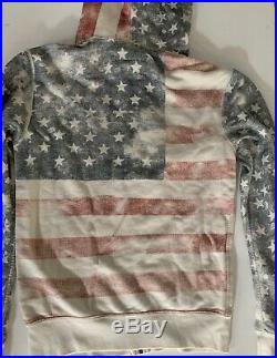 Ralph Lauren Denim & Supply Men's AMERICAN FLAG Zip Sweatshirt Jacket USA Sz XS