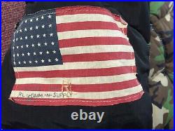 Ralph Lauren Denim Supply Women's XL Down Puffer Jacket Coat Camoflauge Flag