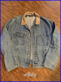 Ralph Lauren Polo American Flag Denim Jacket Rare Vtg Vintage Jean USA XL