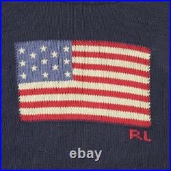 Ralph Lauren Polo American USA Flag Patch Knit Jumper Navy / S