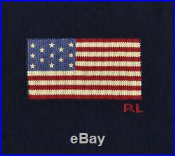 Ralph Lauren Polo Navy Cotton USA American Flag Sweater New