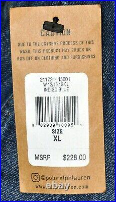 Ralph Lauren Polo USA Flag Jean Denim Trucker Jacket Women's Size XL MSRP $228