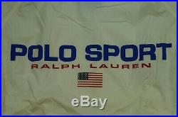 Rare VTG POLO SPORT Ralph Lauren Spell Out USA Flag Bomber Jacket 90s Stadium XL