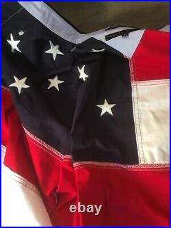 Rare Vintage Tommy Hilfiger American Flag Shirt Spellout 90s USA Size Large MAGA