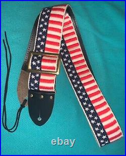 Rare Vtg Renegade American Flag ACE Style Woven Guitar Strap Made in USA