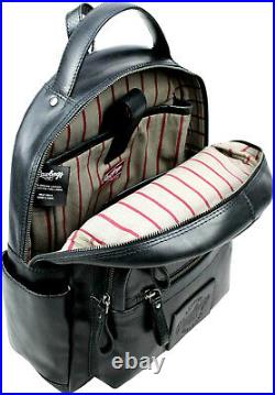 Rawlings Leather Backpack with Laptop Tablet Compartment Black Baseball MLB $449