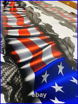 Ripped Metal Full Color Car Vinyl Design, US Flag Car wrap, Car Vinyl