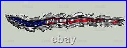 Ripped Metal USA Flag Bike Decal, US Flag Chopper Vinyl Graphics, Big Flag