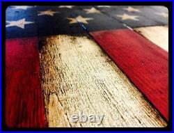 Rustic American Flag, American Flag, BURN UNITED STATES Sign, Weathered Flag