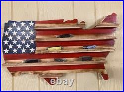 Rustic American USA Flag Knife Display, Knife Holder, Pocket Knife Display, Gift