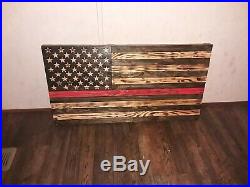 Rustic Wooden American Flag Charred
